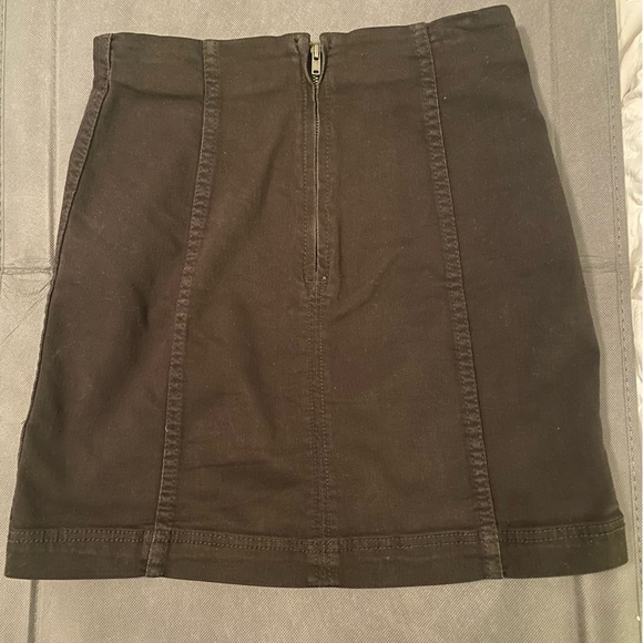 Free People Modern Femme Black Denim Mini Skirt - Picture 2 of 3